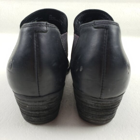 Born Dallia Leather Ankle Boot Womens 9 Black Chelsea Slip On Moto Bootie - Picture 9 of 14